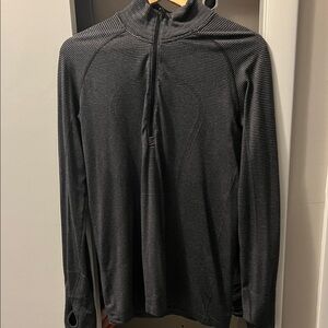 Lululemon Black and Gray Quarter-Zip Pullover
